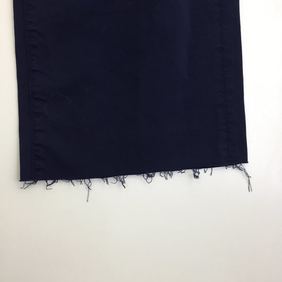 NWT L'AGENCE Dark Blue Denim Wide Leg Raw Edge Hem 5 Pocket Jeans - Picture 6 of 10